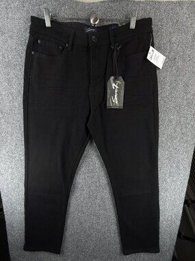 NWT Seven7 Jeans Men 32x30 Straight Fit Jean Denim Black Charcoal Wash Comfort